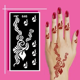Flower Touch Mehndi Stencil Sticker For Instant Application And Stunning Look-image-95