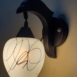 Glass Dolphin Shape Wall Hanging Lamp, Brown & White Wall Lights Lamp Shade-24