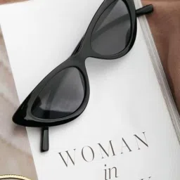 UV Protection, Polarized, Gradient, Toughened Glass Lens, Others Cat-eye, Retro Square Sunglasses (Free Size)-4