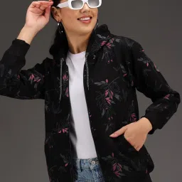 Women Floral Print Casual Jacket-11