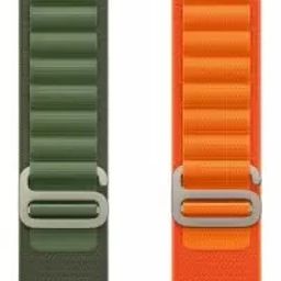 Geo SPORTS Alpine loop Adjustable Metal G-Hook Premium orange and green straps Smart Watch Strap-image-2