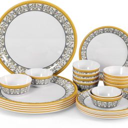 Pack of 24 Melamin Food Grade | ForgetMeNot | Tableware, Stain Free Dinner Set-8