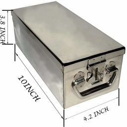 SS Locker Jewellery Cash ,Check Book Box Multi purpose use Size- 10 Inch Cash Box-24