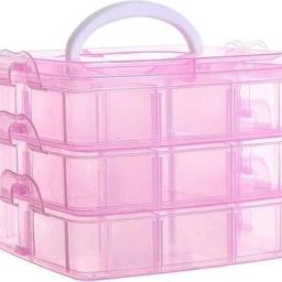 3 Layers 18 Grid Plastic Transparent Jewelry Storage Box COSMETIC STORAGE BOX Vanity Box-picture-37