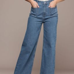 Women Loose Fit Mid Rise Blue Jeans-image-67