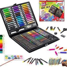 150 Pieces Drawing Kit Includes Crayons, Oil Pastels Colored Pencils For Kids-24