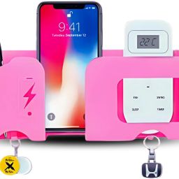 CIHROX Plastic Wall Mount Mobile Holder with Remote Control Storage Racks, Key Hanger Mobile Holder-image-73