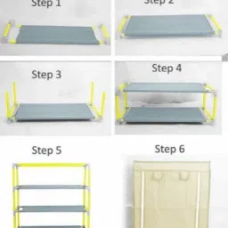 attache 4 Shelve Shoe Rack PP Collapsible Wardrobe image 4
