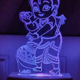 Cute Laddu Gopal Baby Krishna ji 3D Illusion Night Lamp with 7 Color Changing Table Lamp Night Lamp-18