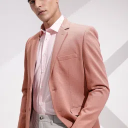 Men Self Design Double Breasted Casual Blazer-image-24