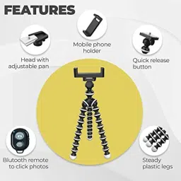 G2L new arrival flexible tripod Camera & Mobile with Clip Holder Bluetooth remote Tripod image 3