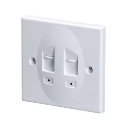 MX Dual Port Face Plate Cat 5E and Cat 6 IO with Shutter 86mm x 86mm (MX-2539) image 1