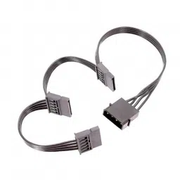 4PIN (Large) IDE 1 Input to 2 SATA Output Hard Disk Power Cord image 1