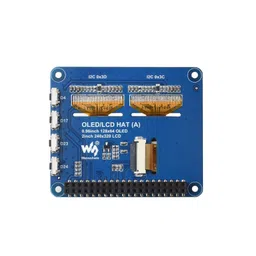 Waveshare Raspberry Pi OLED/LCD HAT, Onboard 2inch IPS LCD Main Screen and Dual 0.96inch Blue OLED Secondary Screens image 3
