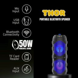 Clairbell DJ Box 50w Speaker 2000mAh battery & FM Radio with Mic Bluetooth speakerTY166 50 W Bluetooth Party Speaker image 5