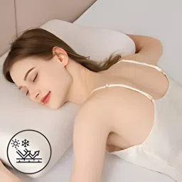 credicus Cervical Contour Smooth Memory Foam Pillow, Orthopedic, Stomached, Side Sleepers Memory Foam Nature Orthopaedic Pillow Pack of 1 image 3
