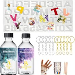qroof DIY Premium Ultra Resin with Alphabate Keychain Mould, Resin & Keychain-picture-39