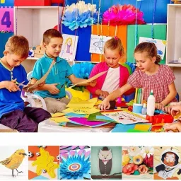 eclet 100 pcs A4 Size Color Sheets (10 Sheets Each Color) Art and Craft Paper Double Sided Colored(Length -29 cm Width - 21 cm) A4 90 gsm Coloured Paper image 5