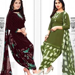 Unstitched Crepe Salwar Suit Material Solid-image-85