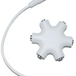 Triangle Ant White 5 in One Multi Headphone Splitter, 3.5mm Male to Female Multi Earphone Audio Splitter Cable-White Phone Converter-picture-7