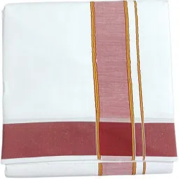 exclusive Pure Cotton bleached White Dhoti & Color Border (9X5) 4.15M & 2.30M Angavastram Men Dhoti-image-50