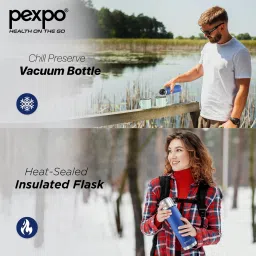 pexpo 1000ml 24 Hrs Hot and Cold Flask with Jute-bag Vacuum Insulated Flamingo 1000 ml Flask image 3
