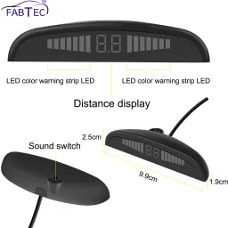fabtec Car Reverse Parking Sensor with LED Display Object Detectors for Car Buzzer and Ultrasonic Parking Sensor image 4
