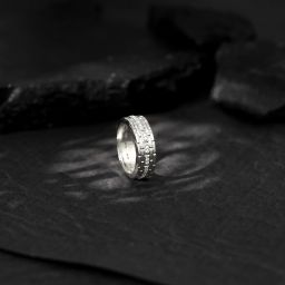 Sterling Silver Life's Milestones Men's Ring For Mens and Boys Sterling Silver Zircon Rhodium Plated Ring-image-62