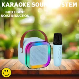 K12 (PORTABLE BLUETOOTH DESKTOP SPEAKER)With Karaoke Mic RGB Light, HD SoundT189 Laptop/Desktop Speaker-13