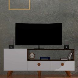 mintwud from pepperfry Stiles TV Console for TVs in White & Columbian Walnut Finish for TVs up to 50"-picture-47