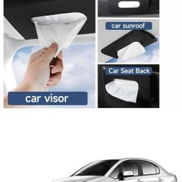 Black Car Tissue Napkin Holder for Sun Visor and Backseat – Universal Fit O5 Vehicle Tissue Dispenser-image-52