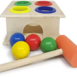 Wooden Hammer Ball Toy - Ball Knock for Kids 2+ Years-13