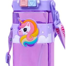 Unicorn Water Bottle for Kids with Carry Strap to Hang Double drinking Bottle 520 ml Water Bottle-image-24