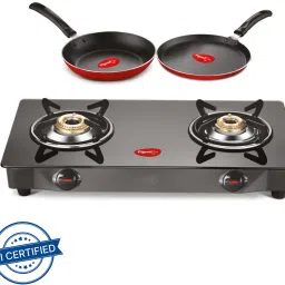 Combo - Brunet Cooktop + Flat tawa 250 + Fry Pan 240 Glass Manual Gas Stove-image-70