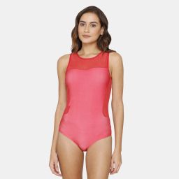 Solid Women Red Swimsuit-image-2