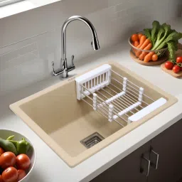 Quartz Single Bowl | 24x18x9 Inches Kitchen Sink | Sand Choco Matte Finish | Quartz Single Bowl 24x18x9 inches Kitchen Sink| Sand Choco Matte Finish Vessel Sink-image-24