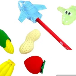 Stationery Combo Cute Fruit Shaped Eraser & Aeroplane Shaped Sharpener For Kids Non-Toxic Eraser-picture-21