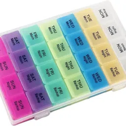4 Times a Day, 7 Days Daily Pill Organizers with 28 Compartments For Medicine Removable Weekly Travel Pill Box Organisers with 28 Total Compartments Pill Box-7