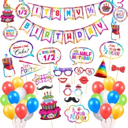 50 Pcs Combo for Its My Half Birthday Decorations / 6 Month Birthday Decorations for Boy and Girl / Six Month Birthday Secoration Items for Girls/Half Month Birthday Decoration Combo (Pack of 50)-24