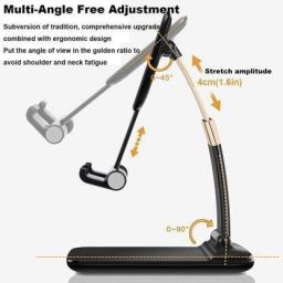 Stela Adjustable Foldable, small and flexible desk phone holder for Desk, Desktop Tablet Stand Compatible with Mobile Phone, Tablet Mobile Holder Mobile Holder image 2