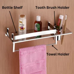 citrine 3 in 1 towel rack & toothbrush stand 15.5 inch 1 Bar Towel Rod image 3