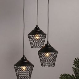 Homesake Black Solid Contemporary Cluster Smart Lamps-14