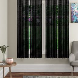 Cortina Black Set of 4 Sheer Window Curtains-12
