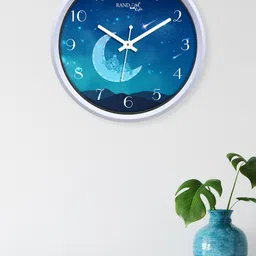 RANDOM Blue & White Moon & Toy Printed Contemporary Wall Clock 30 CM-image-93