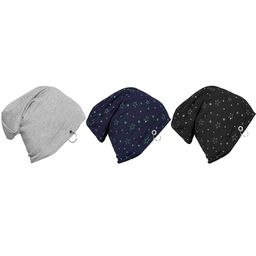 mack jonney VIMAL JONNEY Unisex Set Of 3 Multicoloured & Navy Blue Printed Beanie image 1
