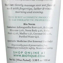 Biotique Unisex Set Of 2 Bio Neem Purifying Face Wash image 3