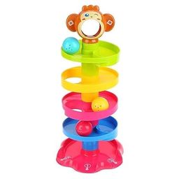 generic OLIFIN High Trusted | Rolling and Swirling Ramp Drop Toy for Kids | 5 Layers | 4 Balls. - (Multicolour) (Pack of 1) image 4