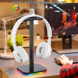generic LightStorm T12 with at Least 8 RGB Lighting Modes and Build-in AGC Feature Tabletop Headphone Stand image 4
