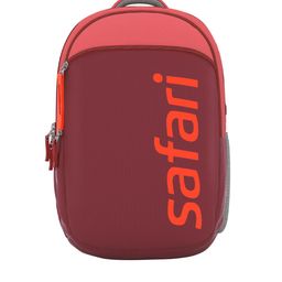 Safari Adult Maroon & Grey Brand Logo Backpack with Hip Strap-40