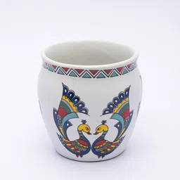 MARKET99 White & Multicoloured Printed Set of 6 Ceramic Cups image 2